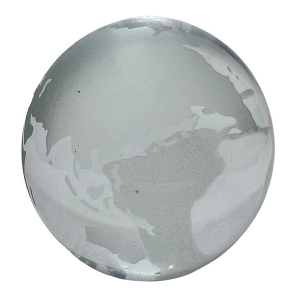 MO Society Cert Accountants St Louis Glass Globe Paperweight World Map Design - Picture 4 of 8